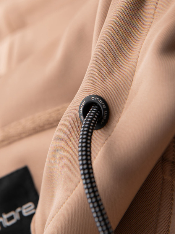 Ombre Clothing Herren-Zip-Hoodie mit Einfassung - beige