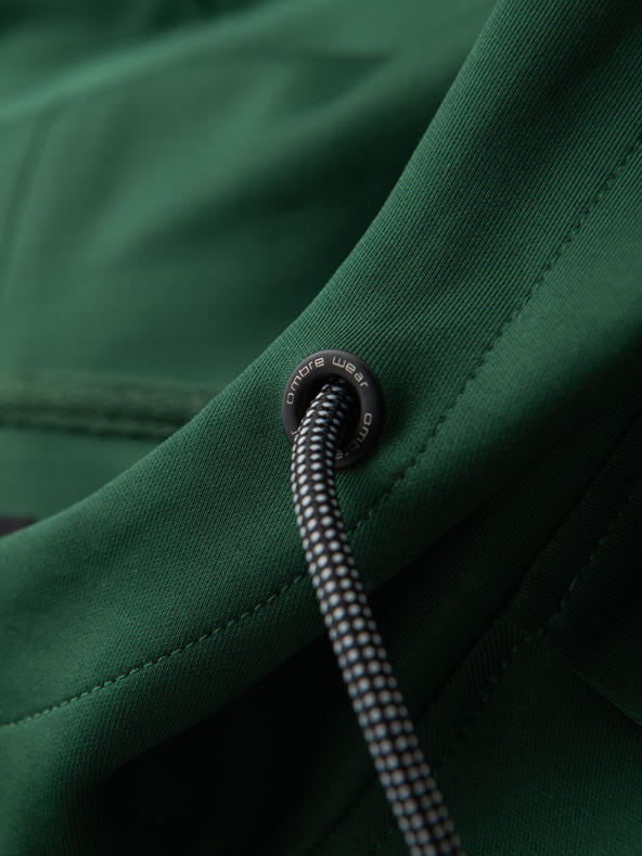 Ombre Clothing Herren-Zip-Hoodie mit Einfassung - dunkelgrün