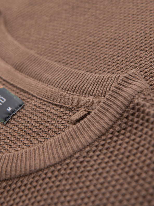Ombre Clothing Herren-Strickhemd mit feiner Textur - hellbraun