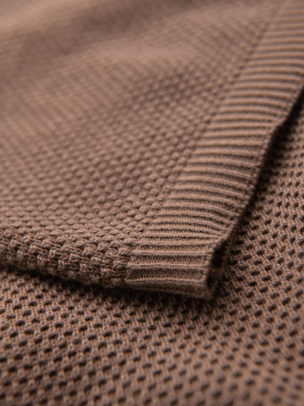 Ombre Clothing Herren-Strickhemd mit feiner Textur - hellbraun
