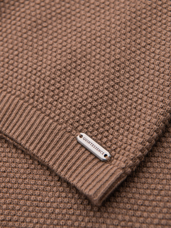 Ombre Clothing Herren-Strickhemd mit feiner Textur - hellbraun