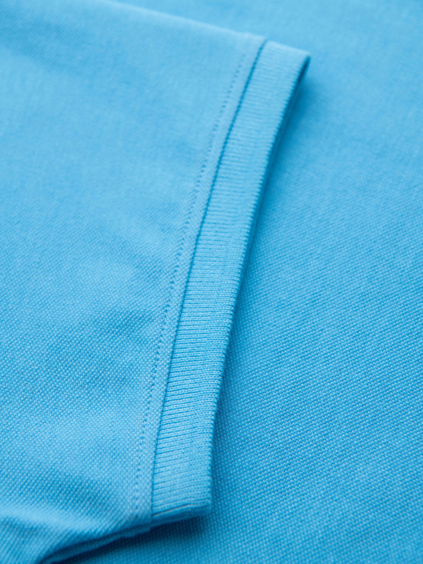 Ombre Clothing Baumwoll-Poloshirt aus Piqué-Strick - hellblau
