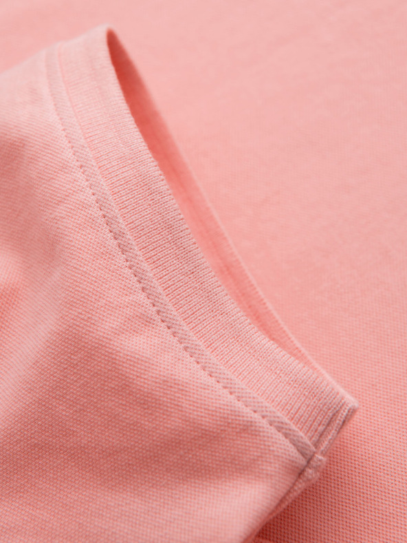 Ombre Clothing Baumwoll-Poloshirt aus Piqué-Strick - rosa