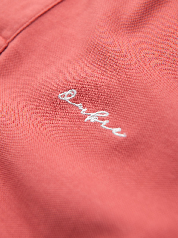 Ombre Clothing Baumwoll-Poloshirt aus Piqué-Strick - koralle