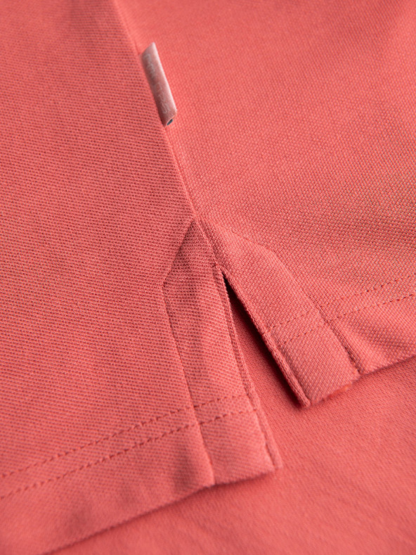 Ombre Clothing Baumwoll-Poloshirt aus Piqué-Strick - koralle