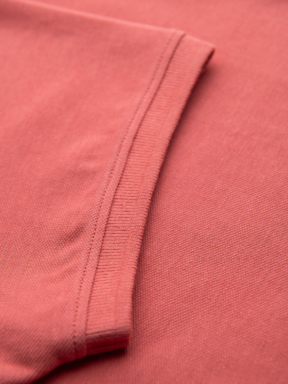 Ombre Clothing Baumwoll-Poloshirt aus Piqué-Strick - koralle