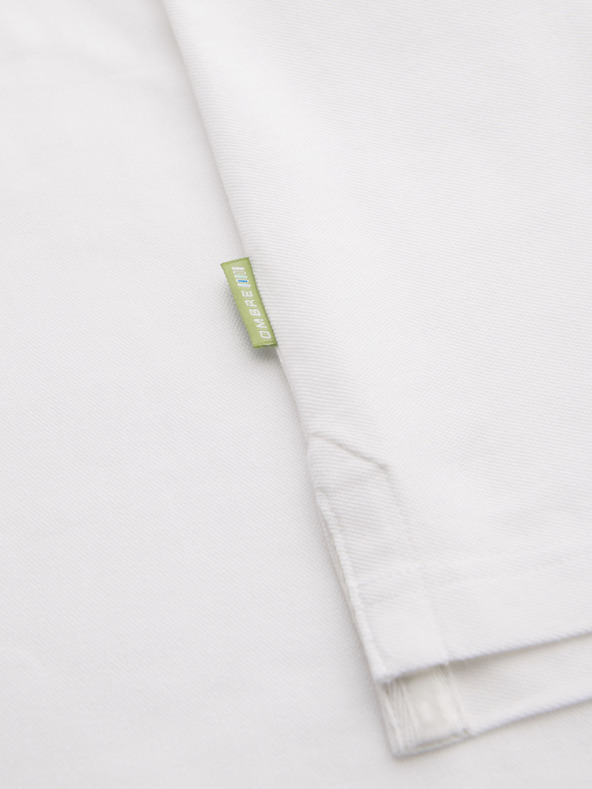 Ombre Clothing Baumwoll-Poloshirt aus Piqué-Strick - creme