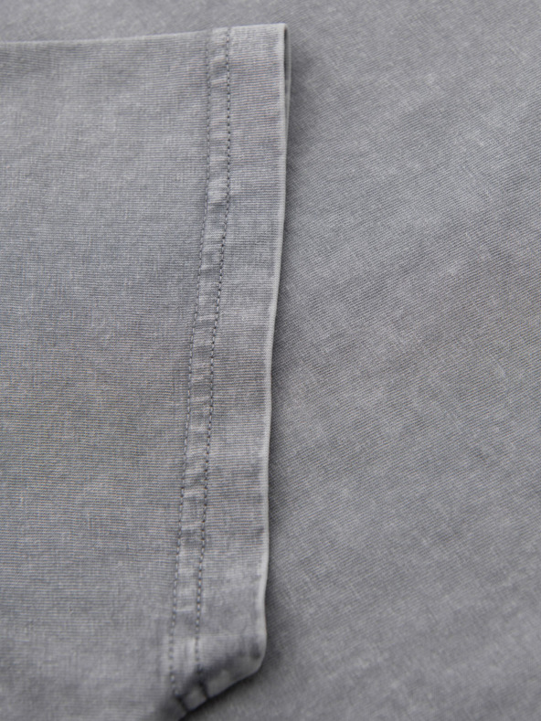 Ombre Clothing Baumwoll-T-Shirt mit Druck auf Brust und Rücken - grau