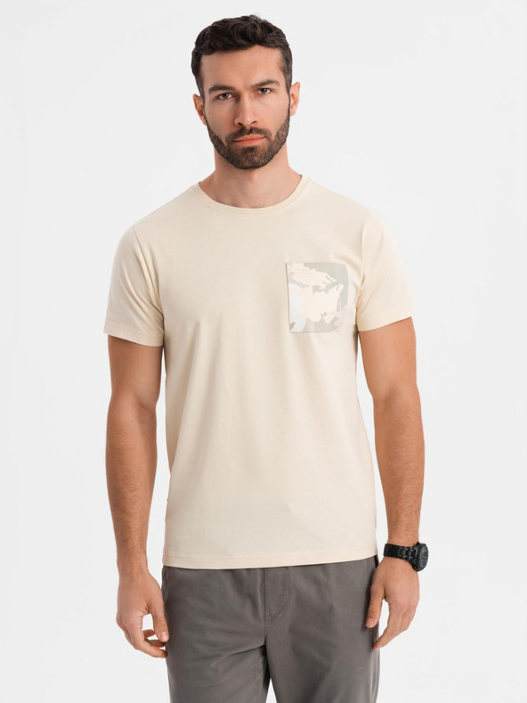 Ombre Clothing Herren-Baumwoll-T-Shirt mit Brusttaschendruck - türkis