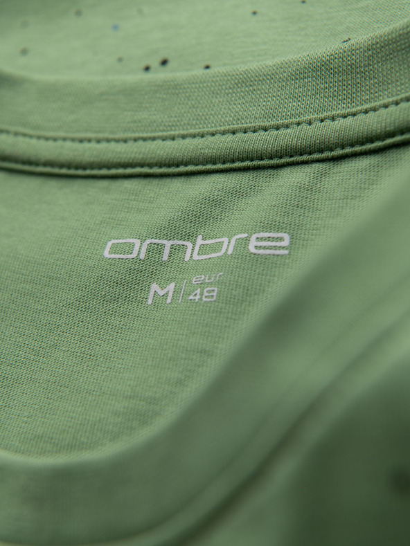 Ombre Clothing Herren-Baumwoll-T-Shirt mit Aufdruck und Rundhalsausschnitt - grün