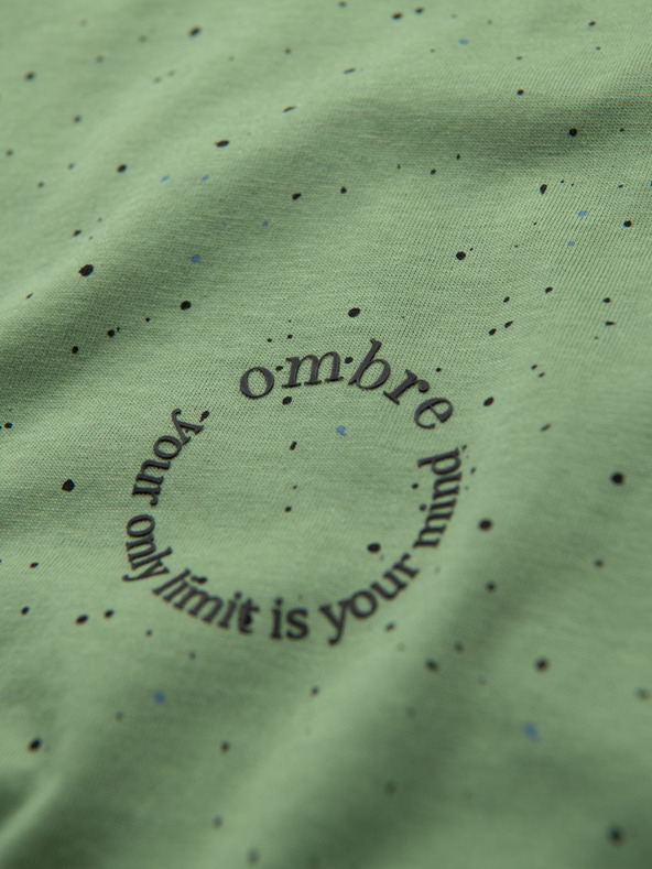 Ombre Clothing Herren-Baumwoll-T-Shirt mit Aufdruck und Rundhalsausschnitt - grün