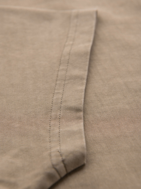 Ombre Clothing Baumwoll-T-Shirt mit Brust- und Rückendruck - dunkel beige