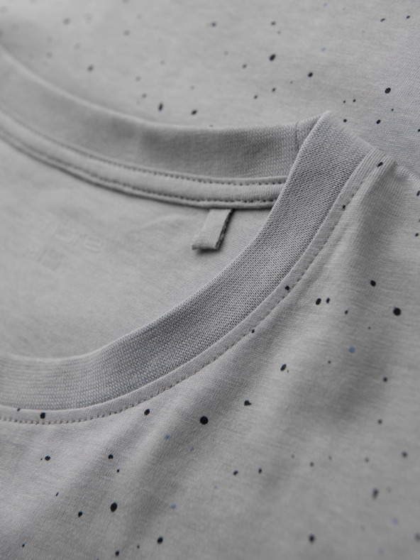 Ombre Clothing Herren-Baumwoll-T-Shirt mit Aufdruck und Rundhalsausschnitt - hellgrau