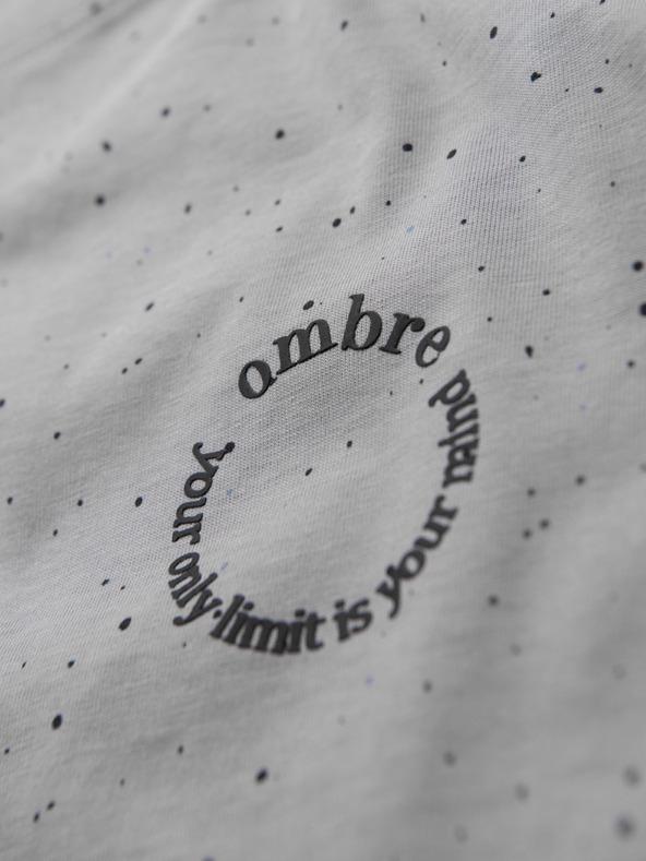 Ombre Clothing Herren-Baumwoll-T-Shirt mit Aufdruck und Rundhalsausschnitt - hellgrau