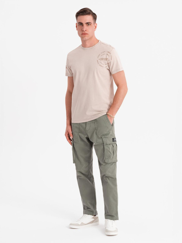 Ombre Clothing Baumwoll-T-Shirt mit Aufdruck und Rundhalsausschnitt - schwarz