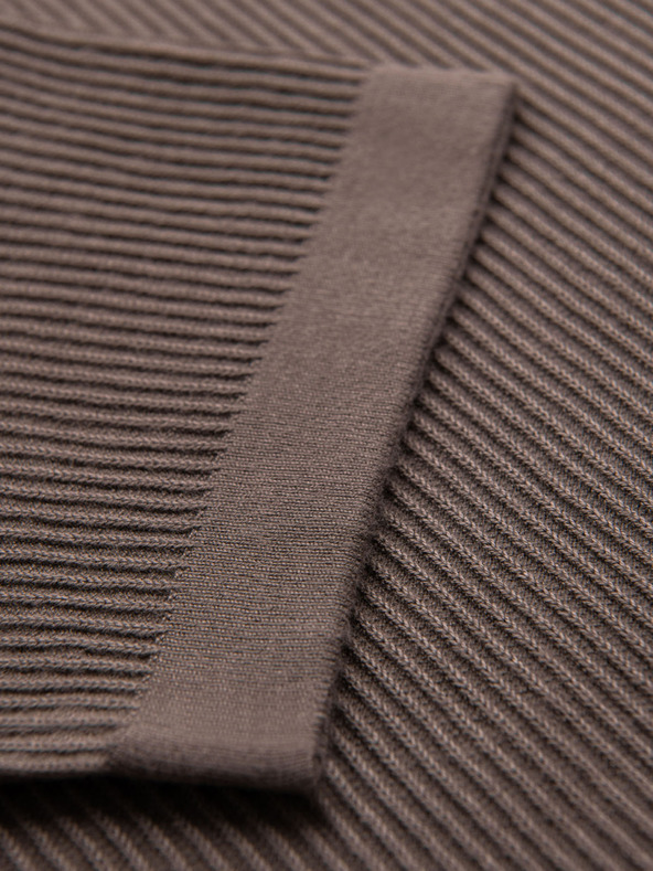 Ombre Clothing Herren-Strick-T-Shirt mit Knöpfen am Ausschnitt - grau