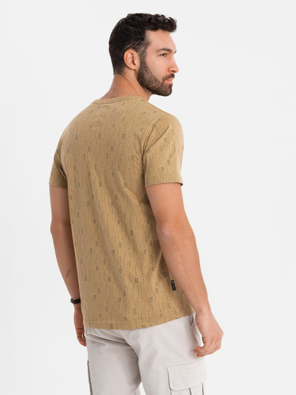 Ombre Clothing Baumwoll-T-Shirt mit Aufdruck und Rundhalsausschnitt - dunkel olivgrün