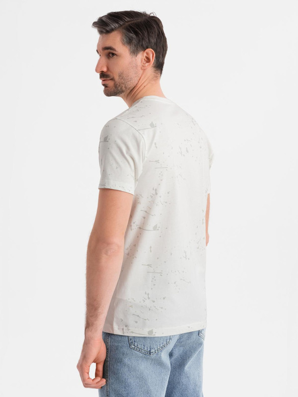 Ombre Clothing Herren-T-Shirt mit Aufdruck und Rundhalsausschnitt - weiß
