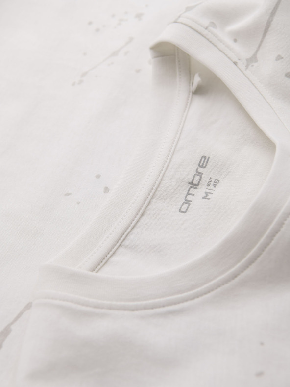 Ombre Clothing Herren-T-Shirt mit Aufdruck und Rundhalsausschnitt - weiß