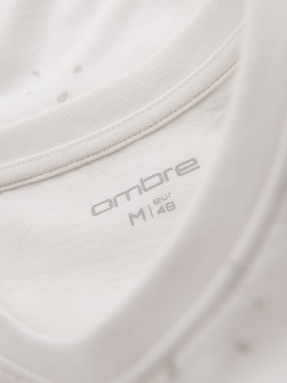 Ombre Clothing Herren-T-Shirt mit Aufdruck und Rundhalsausschnitt - weiß