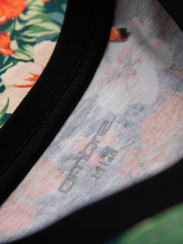 Ombre Clothing Herren-Baumwoll-T-Shirt mit Blumendruck - schwarz