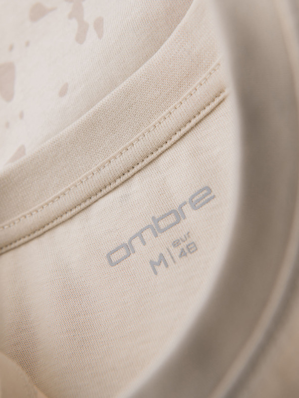 Ombre Clothing Herren-T-Shirt mit Aufdruck und Rundhalsausschnitt - creme