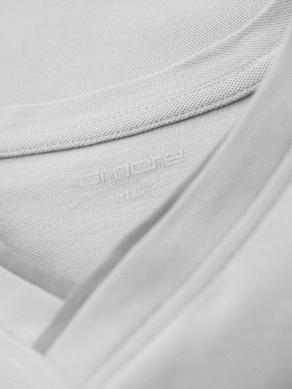 Ombre Clothing Herren-T-Shirt mit Kontrasteinsätzen und V-Ausschnitt - hellgrau