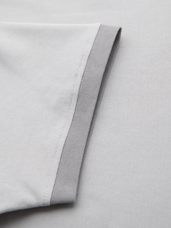 Ombre Clothing Herren-T-Shirt mit Kontrasteinsätzen und V-Ausschnitt - hellgrau