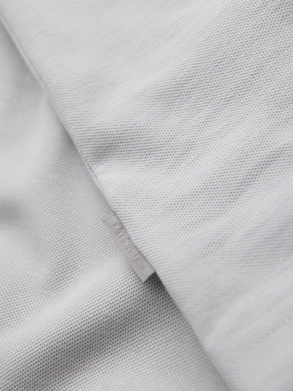 Ombre Clothing Herren-T-Shirt mit Kontrasteinsätzen und V-Ausschnitt - hellgrau