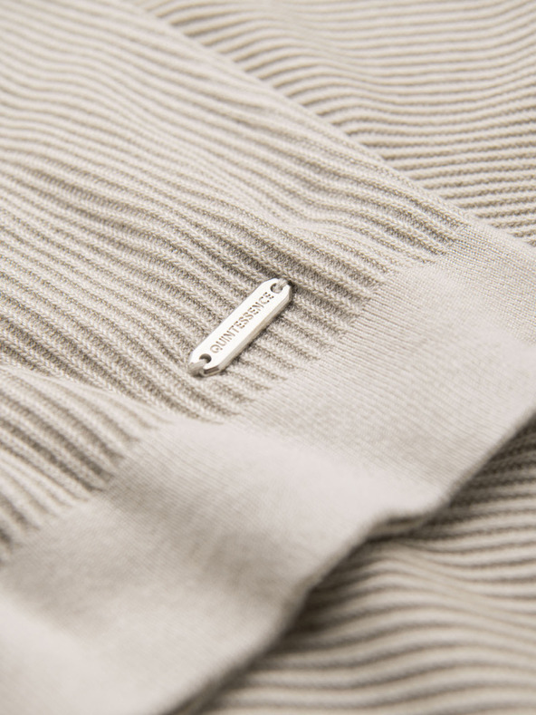 Ombre Clothing Herren-Poloshirt ohne Knöpfe mit offenem Kragen - hellgrau
