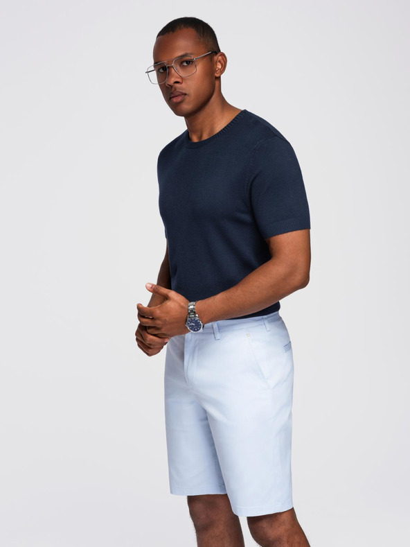 Ombre Clothing Herren klassisches geripptes Strickhemd - dunkelblau
