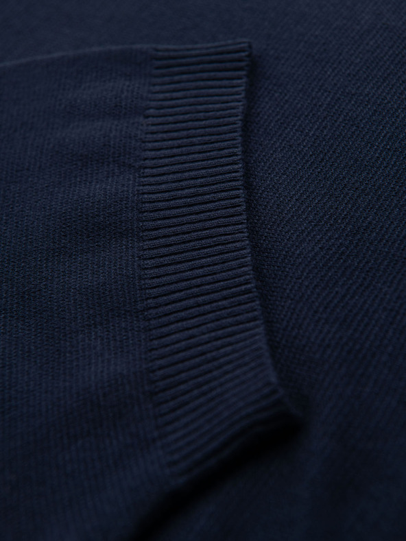 Ombre Clothing Herren klassisches geripptes Strickhemd - dunkelblau