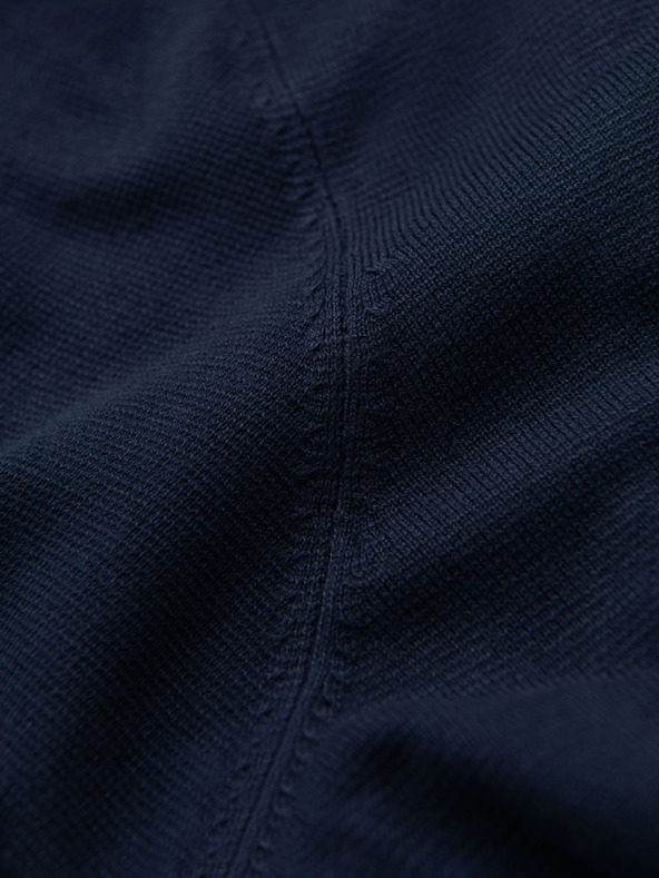 Ombre Clothing Herren klassisches geripptes Strickhemd - dunkelblau