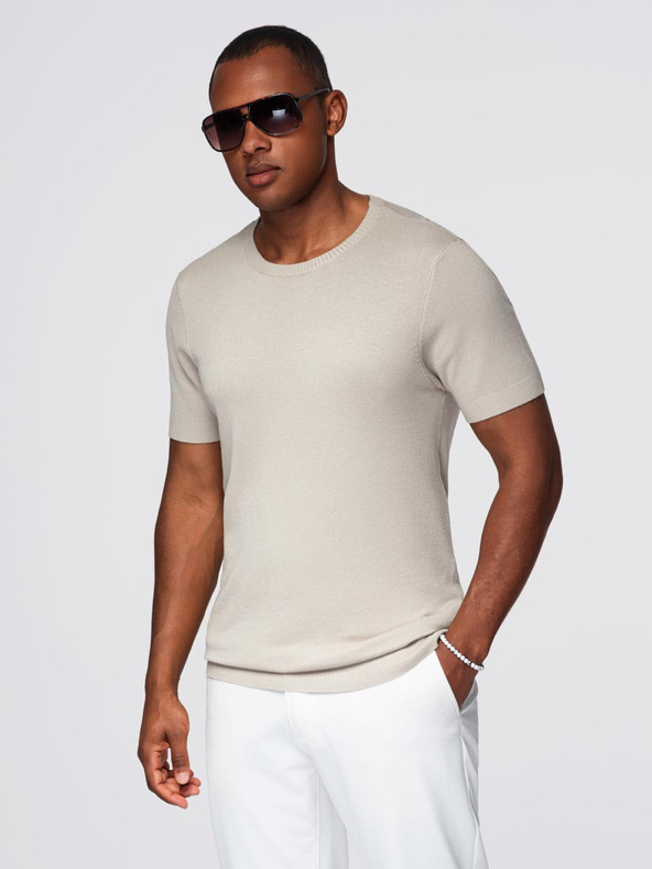 Ombre Clothing Herren klassisches Strickhemd mit gerippten Manschetten - hellgrau