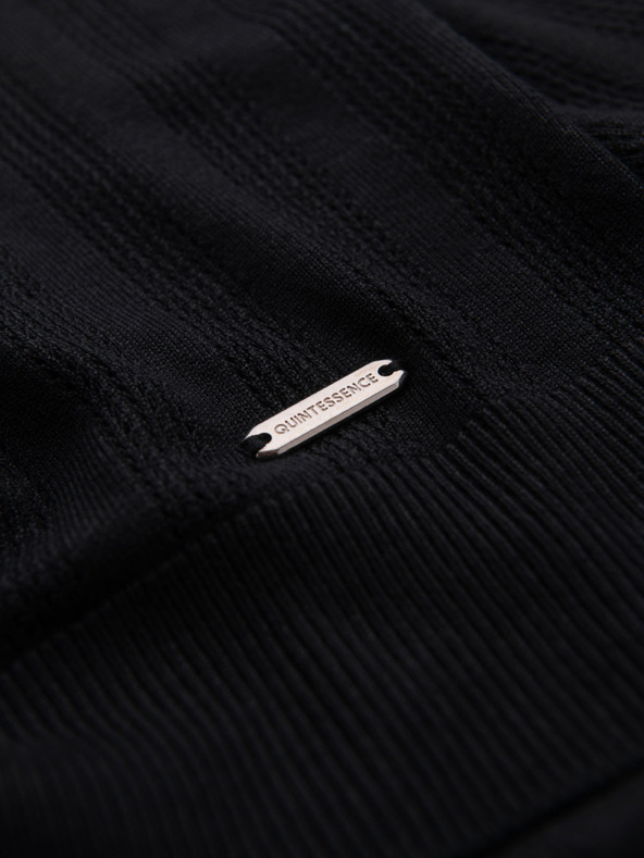 Ombre Clothing Herren Pullover mit Rundhalsausschnitt und kurzen Ärmeln - schwarz