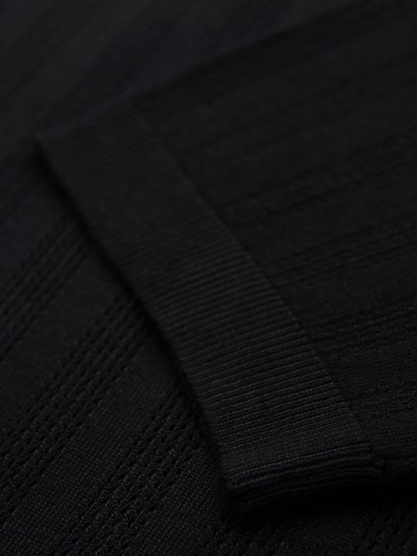 Ombre Clothing Herren Pullover mit Rundhalsausschnitt und kurzen Ärmeln - schwarz