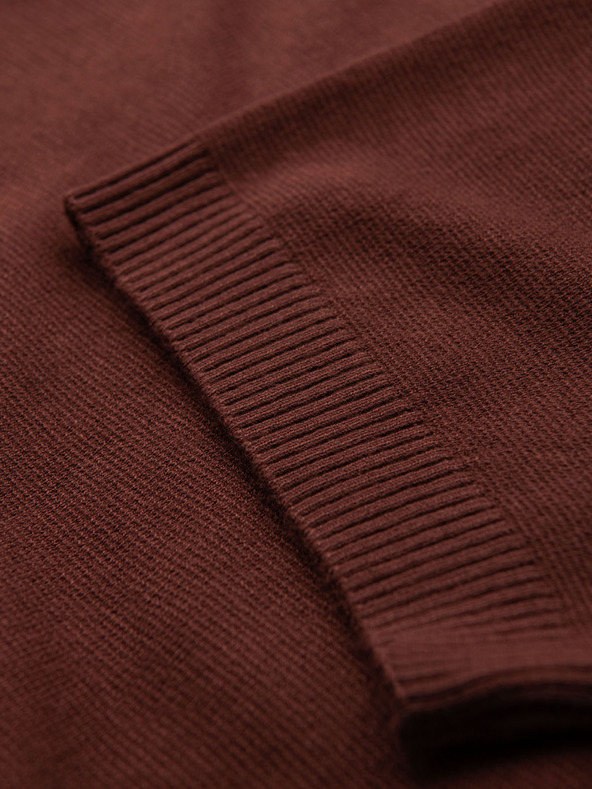 Ombre Clothing Herren klassisches Strickhemd mit gerippten Manschetten - warmes braun
