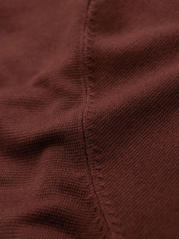 Ombre Clothing Herren klassisches Strickhemd mit gerippten Manschetten - warmes braun