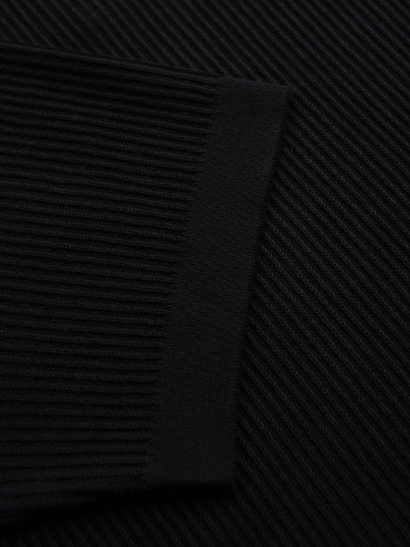 Ombre Clothing Herren-Poloshirt mit offenem Kragen ohne Knöpfe - schwarz