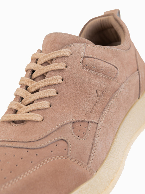 Ombre Clothing Herren-leichte Veloursledersneaker im Sportstil - beige