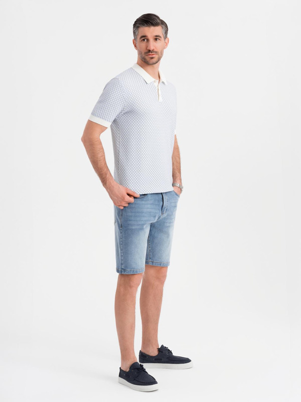 Ombre Clothing Herren-Jeanskurzhose in klassischer Passform - hellblau