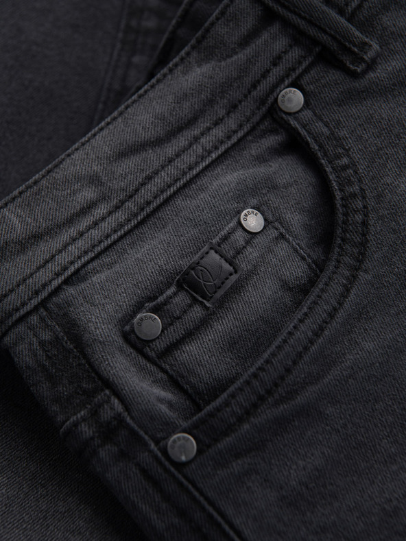 Ombre Clothing Herren-Jeansshorts in klassischer Passform - schwarz