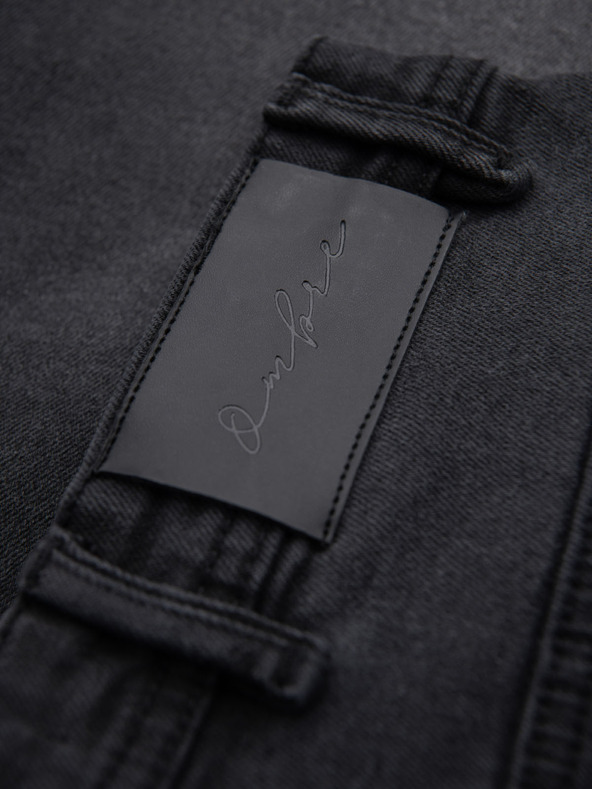 Ombre Clothing Herren-Jeansshorts in klassischer Passform - schwarz
