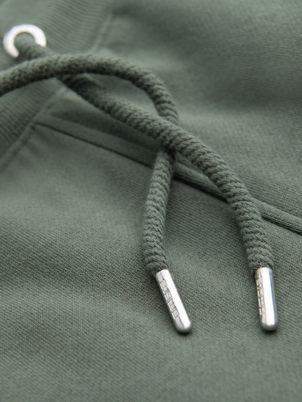 Ombre Clothing Herren-Sweatshorts mit Paspelierung und geripptem Bund - olivgrün