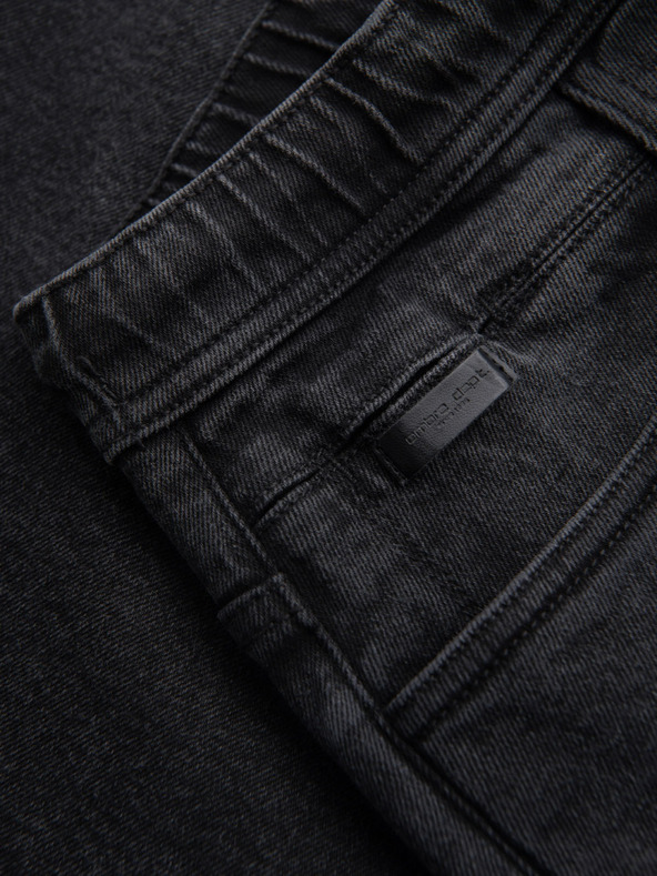 Ombre Clothing Herren-Shorts mit elastischem Bund und Wascheffekt - schwarz