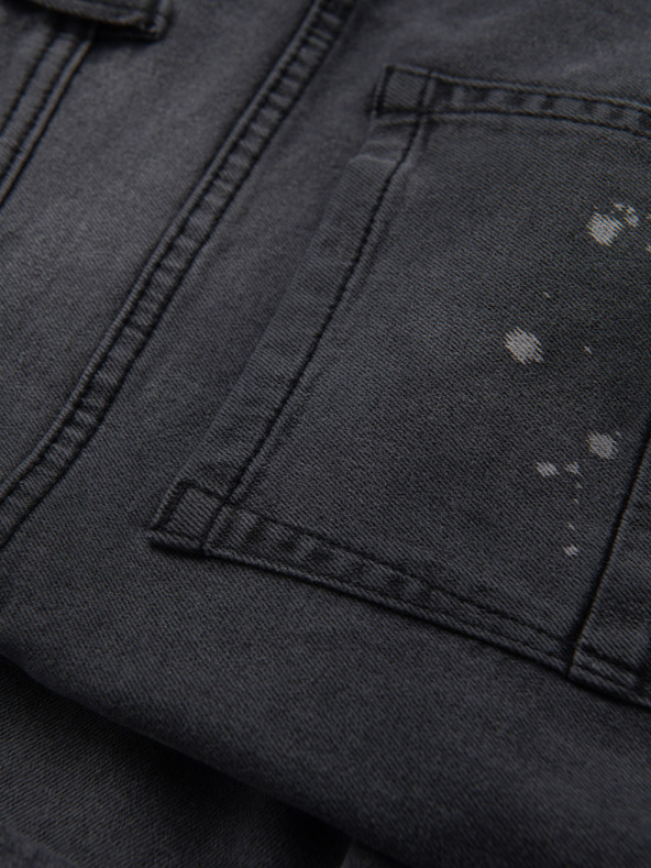 Ombre Clothing Herren-kurze Jeansshorts mit Rissen und umgeschlagenem Beinabschluss - grau