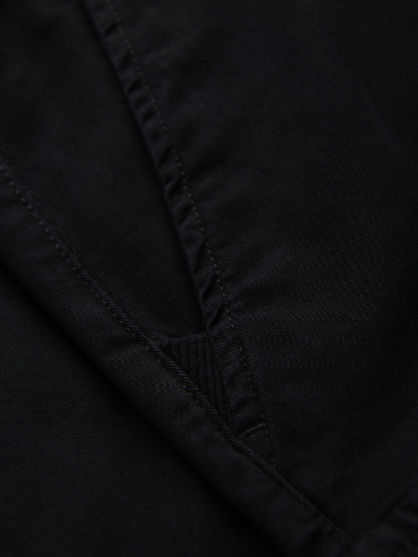 Ombre Clothing Herren-Baumwollshorts mit elastischem Bund - schwarz