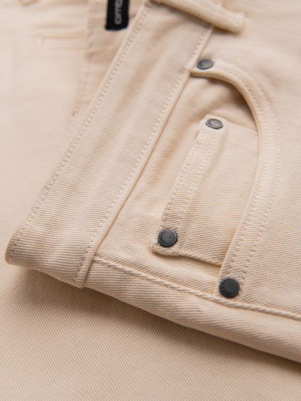 Ombre Clothing Herren-Jeansshorts mit umgeschlagenem Beinabschluss - cremeweiß