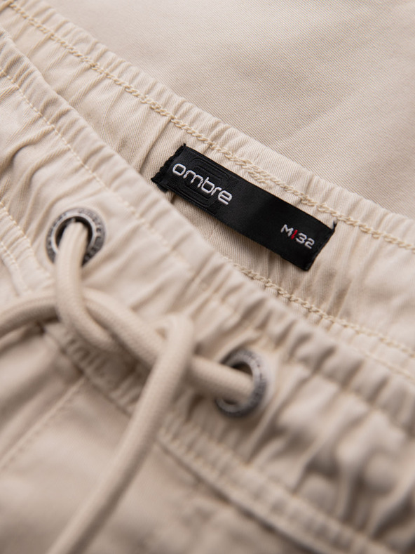 Ombre Clothing Herren-Shorts in lockerer Passform mit Cargotaschen - cremeweiß