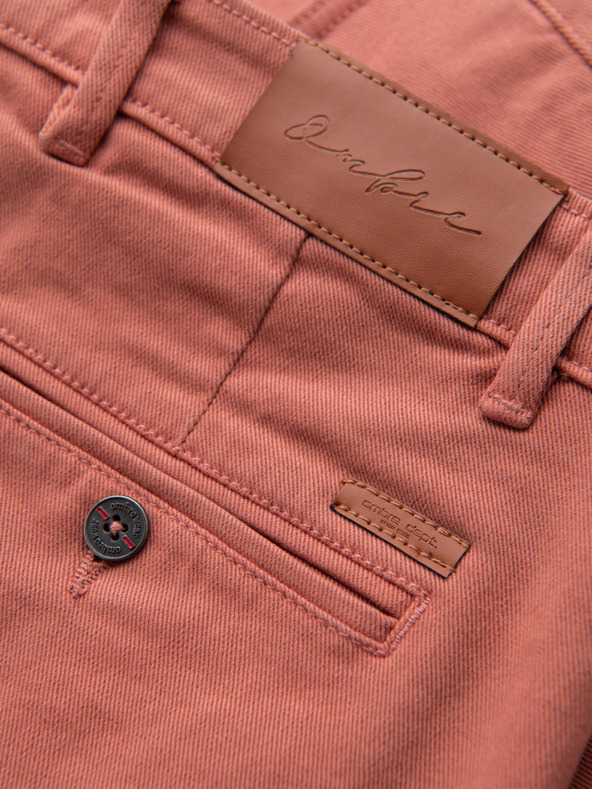 Ombre Clothing Herren-Jeansshorts mit umgeschlagenem Beinabschluss - korallenrot